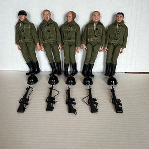 Three Stooges Complete set of 5 7” army figures